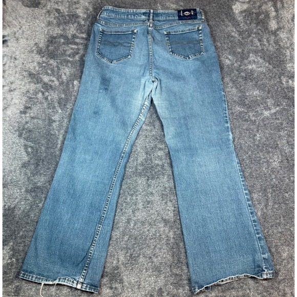 Y2K L.E.I. by Lee Bootcut Jeans Womens 18 1/2 Light Wash Raw Hem Flare Denim - Picture 5 of 11